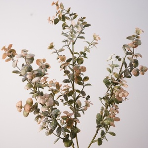 สเปรย์ยูคาลิปตัสประดิษฐ์ขนาดเล็กสีชมพูตกแต่งด้วย<span class=keywords><strong>ใบ</strong></span>ไม้สีทองและหยก - Product Image 2