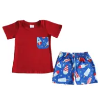 Pantalones cortos de manga corta para bebé, conjuntos de ropa de verano, al por mayor, 2 piezas