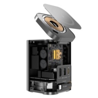 Pengisi Daya Desktop Gan 6-in-1 90w Pengisian Daya Nirkabel Ponsel Dengan Pengisi Daya Nirkabel Magnetik 15w 2 Kabel Tipe-C 65W Dapat Ditarik