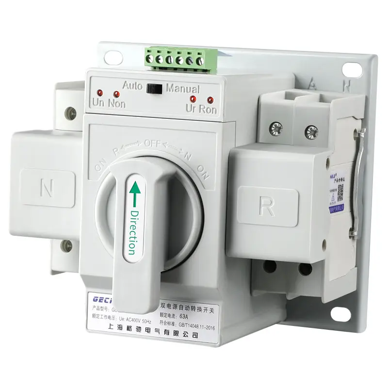 Dual Power Automatische Schakelaar Huishoudelijke 220V Automatische Schakelaar Ats Switch 2p63a