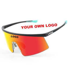نظارات شمسية رياضية للرجال مخصصة بشعار العلامة التجارية، إطار TR90 رفيع، عدسات مستقطبة كبيرة مسطحة، نظارات أمان للدراجات والجري - Product Image 1