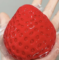 Jouet anti-stress souple en TPR en forme de fraise, grand et mini, pour les commandes en gros