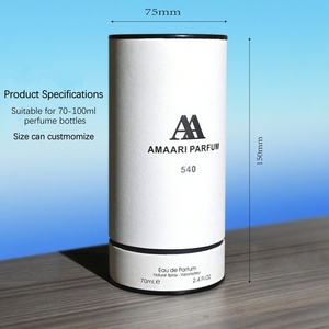Tube en papier kraft écologique personnalisé pour flacon d'huile essentielle ou de parfum, boîte cylindrique élégante, emballage cadeau haut de gamme - Product Image 6