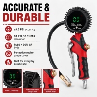 Compresseur d'air numérique portable à double cylindre avec affichage LED, gonfleur de pneus automatique haute précision et moniteur de pression des pneus
