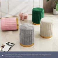 Tabouret de rangement en velours Ottoman Tabourets de maquillage Chaises rondes de coiffeuse Chaises de vanité pour chambres à coucher
