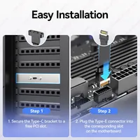 Cable de Extensión JEYI para Panel Frontal, Tipo-C en Ángulo Recto, Material TPE, 20Gbps, Conector Interno para Placa Base, con Tornillo de Montaje