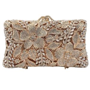 Luxury Floral Rhinestone Evening Bag for Women Pillow Crystal <b>Clutch</b> Purse Detachable Chain Handbag for Banquet Prom - Product Image 4