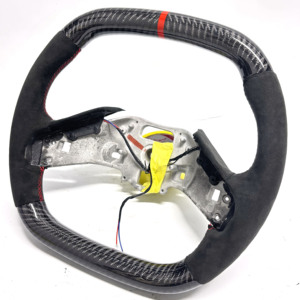 Volante Personalizzato in Pelle Alcantara <span class=keywords><strong>Nera</strong></span> e Fibra di Carbonio per Chevrolet <span class=keywords><strong>Corvette</strong></span> C8 - Product Image 2