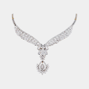 Collar de diamantes de lujo para mujer, elegante joyería chapada en oro con piedras brillantes para boda, fiesta, compromiso - Product Image 1