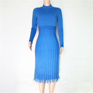 ชุดเดรสสเวตเตอร์ถักสำหรับผู้หญิง,ชุดเดรสปาร์ตี้แขนยาวมีจีบชุดเดรสคริสต์มาสสำหรับสุภาพสตรีสินค้าขายดีในฤดูหนาว - Product Image 3