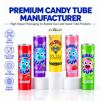 Tubes d'emballage pour chewing-gum laminés ABL imprimés sur mesure, en aluminium et plastique, avec bouchon à vis, haute barrière, qualité alimentaire