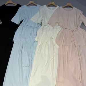 Women's Casual Solid Color Tie Waist <strong>Crop</strong> Top &amp; Wide-Leg Pants Set OEM Custom Branding Spring Wholesale Supply - Product Image 6