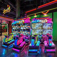 Nouveauté Funpark : Simulateur de moto d'arcade à monnayeur pour 2 joueurs, en métal et plastique, pour salles de jeux