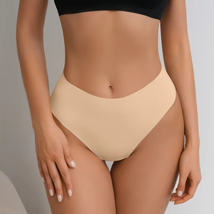 2025 Hete Ijs Zijde Bikini String Naadloze Custom Slipje Voor Vrouwen Camel-Teen Dekking String - Product Image 5