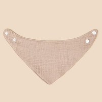 Bavoir bandana pour bébé respirant et doux pour la peau, 100% coton musulman, réutilisable, tissu froissé, réglable, bavoir d'alimentation pour bébé
