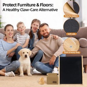 Tabla rascadora <span class=keywords><strong>de</strong></span> uñas para perros <span class=keywords><strong>de</strong></span> madera, antideslizante, con bolsa para premios, segura y <span class=keywords><strong>de</strong></span> fácil cuidado, alternativa a la cortaúñas para perros que odian que se les corten las uñas. - Product Image 5