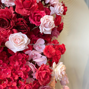 Arco Floreale Sunwedding con <span class=keywords><strong>Rose</strong></span> Artificiali Rosse e Rosa per Decorazioni di Matrimoni, Feste, Natale, Halloween, Festa della Mamma e Pasqua - Product Image 3