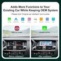 Écran tactile de 8,9 pouces double DIN avec CarPlay sans fil, Android Auto, lecteur CD, moniteur stéréo pour BMW X3 F25 CIC NBT