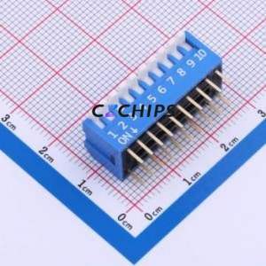 DP-10-B-T DIP Switch Through hole Component (THT) Switch Piano Key Single Pole Single Throw 10 2.54mm - Product Image 1