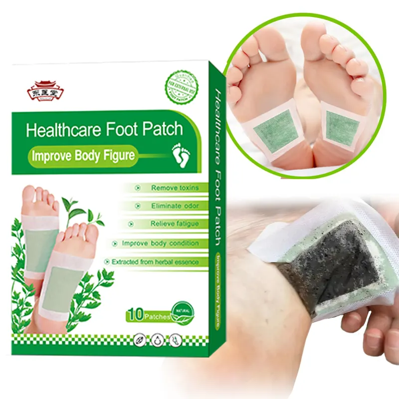 Fabricant Vente de Gros Vinaigre de Bambou Detox Foot Patch Naturel Herbal Detox Foot Care Body Cleansing Foot Pads