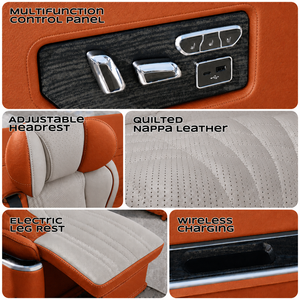Asientos de Capitán de Lujo de <span class=keywords><strong>9</strong></span> <span class=keywords><strong>Plazas</strong></span> con Masaje, Calefacción, Ventilación y Reposapiernas para Ford Transit JMC Van - Product Image 3