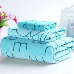 China Supplier Directly Hot Sell Microfiber 3 Pieces Towel Set Custom Bath Towel Gift Set