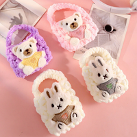 Sacs miniatures en tricot faits à la main, mignons et moelleux, design de dessin animé, décoration animale 3D, pour enfants, rangement de collations, utilisation en voyage, cadeaux de vacances