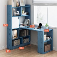 Table de bureau en bois avec étagères de rangement à 3 niveaux ordinateur PC portable bureau étude Table poste de travail pour la maison