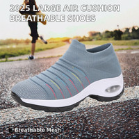 Nouvelles Chaussures de Sport Hiver 2025 Grande Taille pour la Course à Pied, Semelle Extérieure EVA, Amorti d'Air, Tissu Volant Respirant, Doublure Coton, Décontractées et Tendance