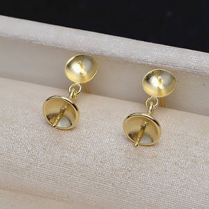 Handmade S925 Silver Double Bead <b>Earrings</b> Female DIY Jewelry Accessories with Empty Stand JG5237 <b>Pearl</b> <b>Earrings</b> - Product Image 4