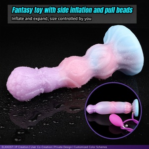 ELKKOST Big Diameter Inflatable <b>Dildo</b> for Anal Vagina Stimulation Inflatable Anal Plug Silicone Soft Anal <b>Dildo</b> for Men Women - Product Image 3