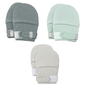 Gants <span class=keywords><strong>anti</strong></span>-griffures pour bébés, longueur poignet, en pur coton respirant, adaptés à toutes les saisons - Product Image 1