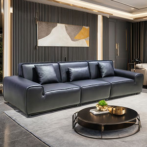 Canapé en cuir noir de petite taille Shatou, style italien moderne minimaliste, pour hôtel, salon et terrasse, pour petits espaces - Product Image 3