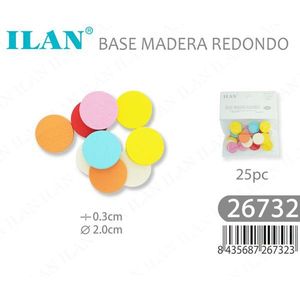 Basi Rotonde in Legno Ilan 2.0x0.3 Cm Multicolore 25 Pezzi - Product Image 3