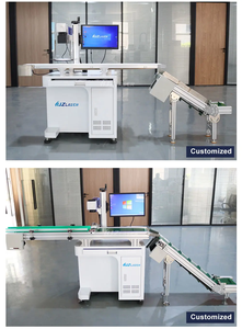 20W 30W 50W 100W Máy tính để bàn CCD máy ảnh tự động định vị trực quan sợi <span class=keywords><strong>Laser</strong></span> đánh dấu máy với băng tải thẻ truy cập IC - Product Image 3