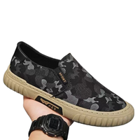 Baskets décontractées pour hommes en toile camouflage, respirantes, imperméables, antidérapantes, rehaussantes, à enfiler, pour la marche, en EVA