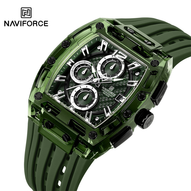 NAVIFORCE 7105 Reloj Hombre High Quality Quartz Racing Inspired Chronograph Watch Luxury Men's square Watch Water Proof