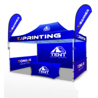 Logo personnalisé 10x10 imprimé publicitaire promotionnel en aluminium tente pliante Pop événement Gazebo auvent toit pour salons professionnels Oxford