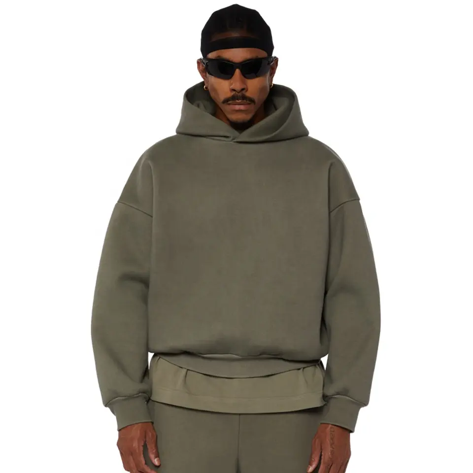 custom bulk hoodies unisex essentials oversized heavyweight french terry drop shoulder hoodie screen print zip up hoodie men