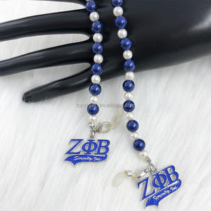 Fait à la main sororité grecque Zeta Phi Beta blanc bleu perle lettre breloques <span class=keywords><strong>lunettes</strong></span> <span class=keywords><strong>de</strong></span> soleil <span class=keywords><strong>lunettes</strong></span> <span class=keywords><strong>de</strong></span> lecture chaîne porte-<span class=keywords><strong>cordon</strong></span> - Product Image 6
