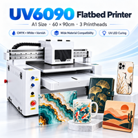Printer UV Flatbed 6090 Efisiensi Tinggi untuk Produksi Papan Signage Presisi Stabil, Kaca, Kulit, Kayu Lapis, PVC, Akrilik