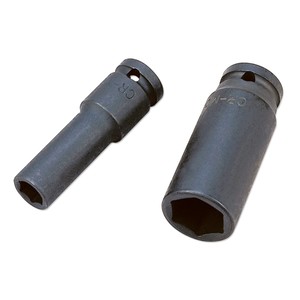 Douilles à chocs industrielles profondes de 1/2 po, tailles métriques 8-32 mm, en acier Cr-Mo, à longue portée pour machines lourdes - Product Image 1