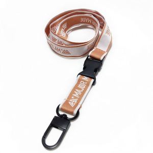 Custom High Quality Eco-Friendly <b>Polyester</b> Jacquard Neck Rope <b>Lanyard</b> Safety Breakaway Adjustable Woven Design Hook Carabiners - Product Image 1