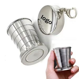 Stainless Steel Outdoor Foldable Travel <b>Cup</b> Creative Retractable Portable <b>Tea</b> Wine <b>Cup</b> Personalized Mini Wash <b>Cup</b> Promotion - Product Image 1