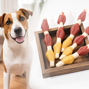 Pal's Delight High Protein Rawhide Chews 5 "Collagène Twist Triple Kabobs Dog Snacks Treats Clean Teeth Pet Food Fabriqué avec de la viande - Product Image 1