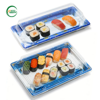 Barquettes à sushi jetables en PET avec couvercles transparents – Contenants alimentaires durables pour sushis à emporter et présentation d'aliments frais