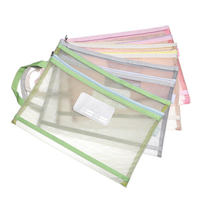 Bán Buôn Tùy Chỉnh Kích Thước Phân Loại Chủ Đề Tập Tin Túi Nylon Trong Suốt Túi Tài Liệu Lưới Đôi Dây Kéo Thư Mục Tập Tin - Product Image 1