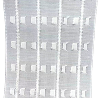 Ruban de plissage blanc en polyester tissé, motif traditionnel, pour rideaux simples, avec poches à crochets, 10 cm, longueur 100 m