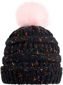 100% <span class=keywords><strong>bonnet</strong></span> à tricoter d'hiver en acrylique avec <span class=keywords><strong>pompon</strong></span> populaire Logo personnalisé accessoire de maintien au chaud pour un usage quotidien - Product Image 3