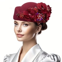 Chapeau foulard unisexe, béret d'hôtesse de l'air, chapeau derby doux, fascinateur fleuri, pour église, fête, personnages spéciaux.